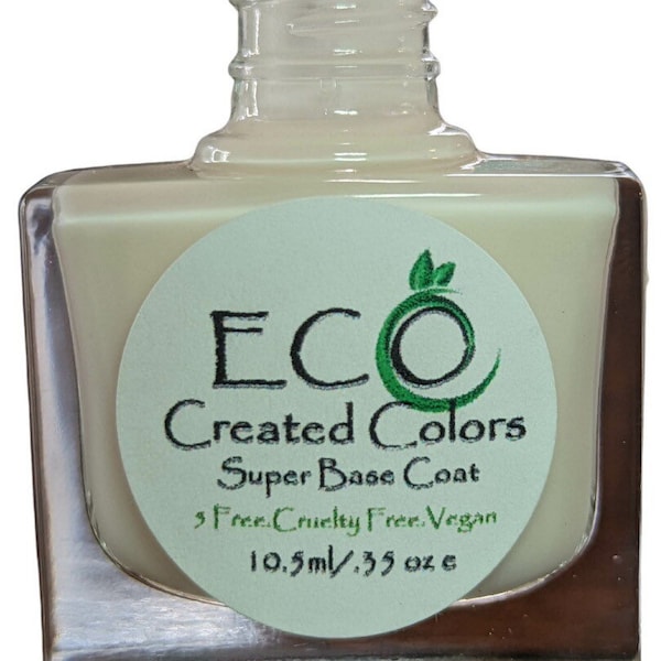 Nail Polish Super Base Coat: Nail Treatment, Vegan Nail Polish, Cruelty Free, Eco Friendly