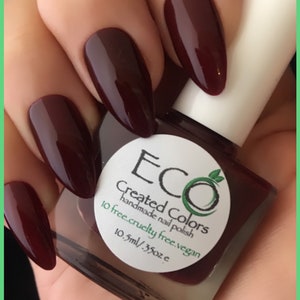 Wine Time Brown Burgundy Red Polish, Nail Polish, Autumn Nails image 1