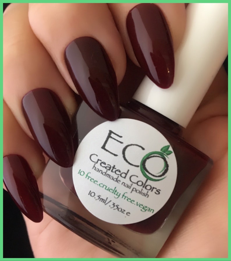 Wine Time Brown Burgundy Red Polish, Nail Polish, Autumn Nails image 1