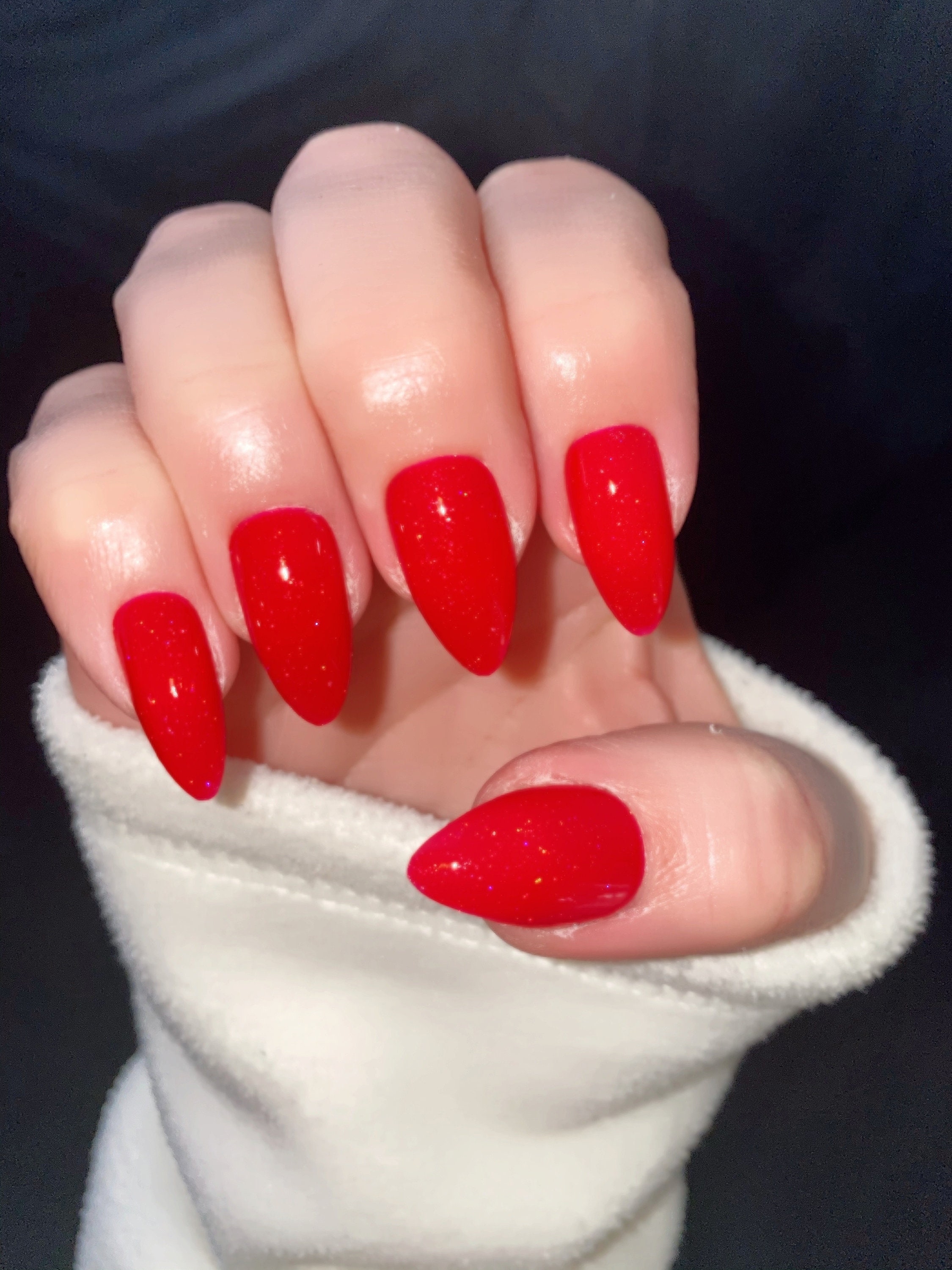 Red Glitter Nail Polish Light Gold Glitter Holiday Nails : | Etsy Canada