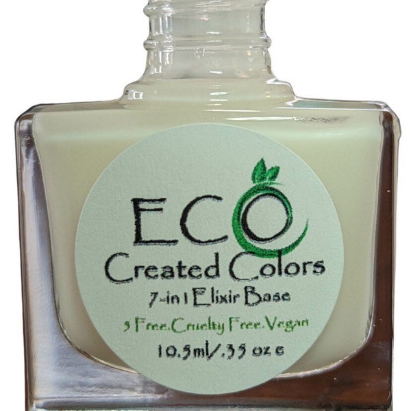 Nail Polish 7-in-1 Elixir: Nail Treatment, Base Coat Polish, Eco Friendly Polish, Vegan and Cruelty Free Polish