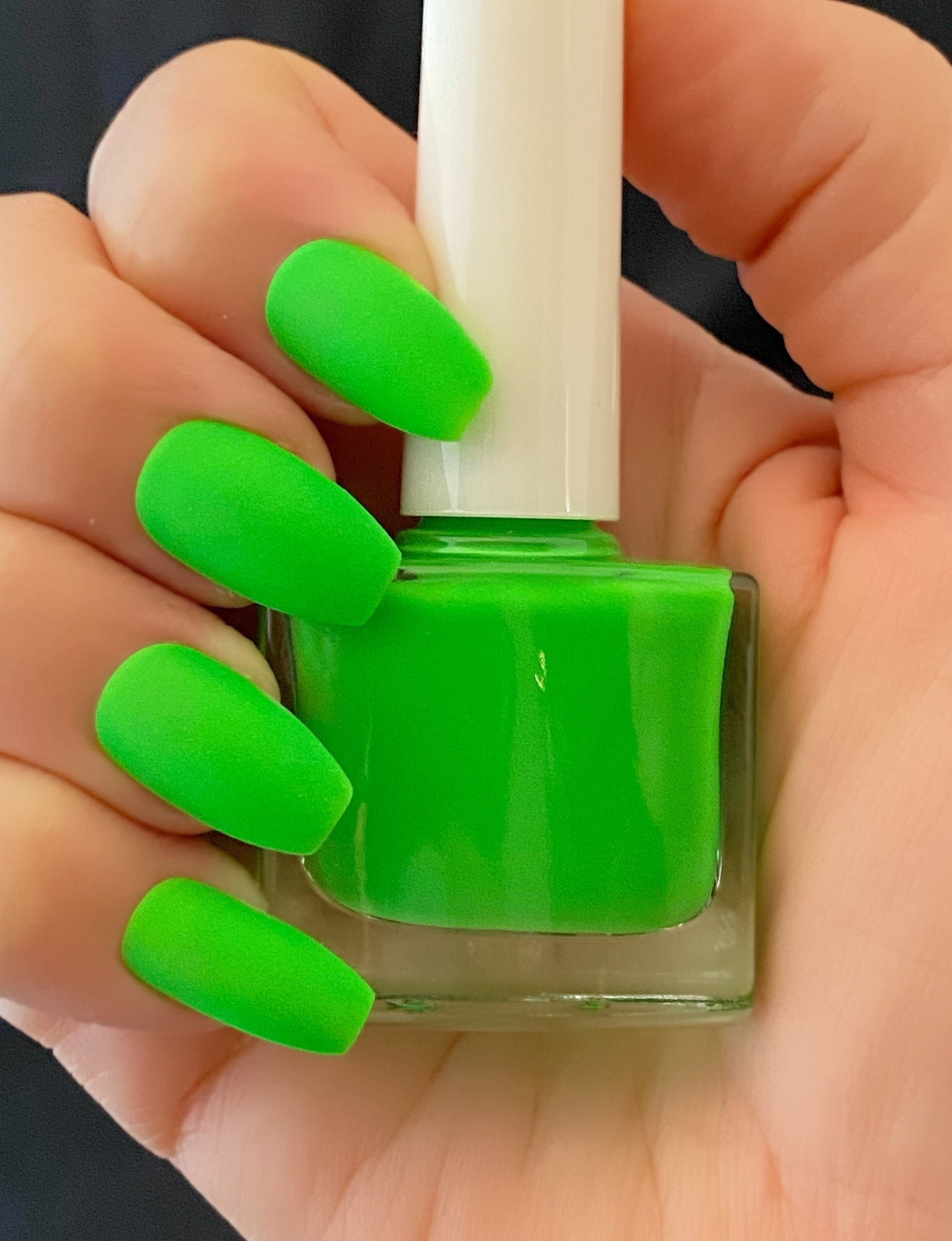 Matte Green Nail Polish Green Polish Matte Neon Nail Polish Etsy