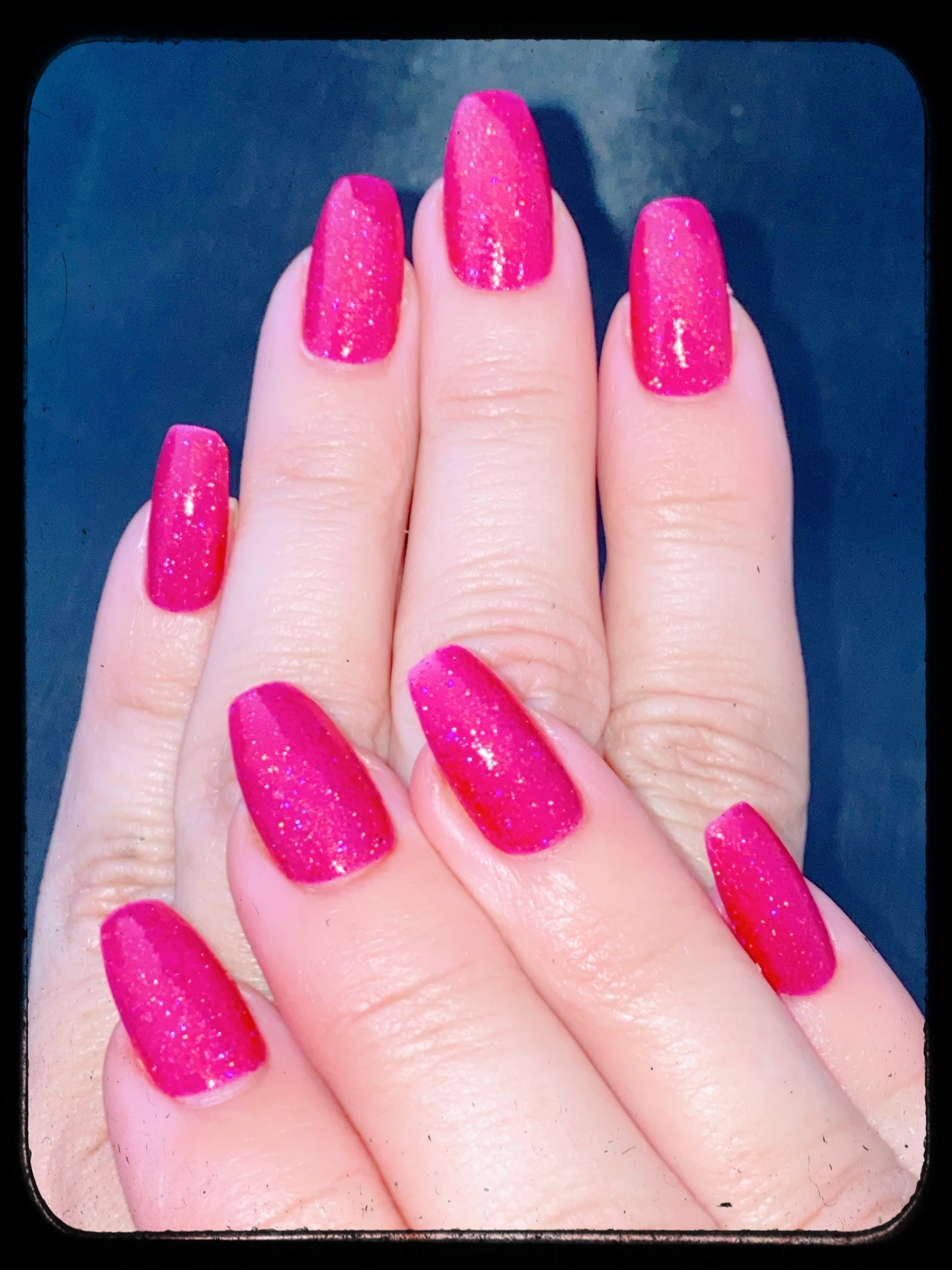 Razzle Dazzle Pink Flamingo Pink Glitter with Golden Highlights