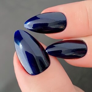 Sapphire Shimmering Blue Nail Polish, Dark Blue Polish, Holiday Nails image 8