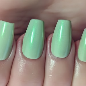 Breath Of Spring - Green Nail Polish, Pastel Nail Polish, Spring Summer Nails, Shimmer Glow Polish