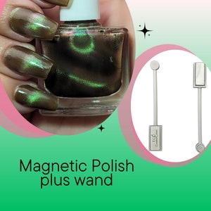 Emerald City - Green Nail Polish plus Magnetic Wand, Magnetic Nail Polish, Color Shifting Green Polish, Nail Art, Autumn Nails