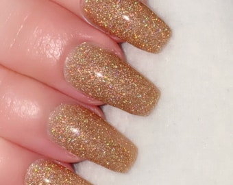Gold Holographic Glitter Nail Polish - Vegan, Cruelty-Free