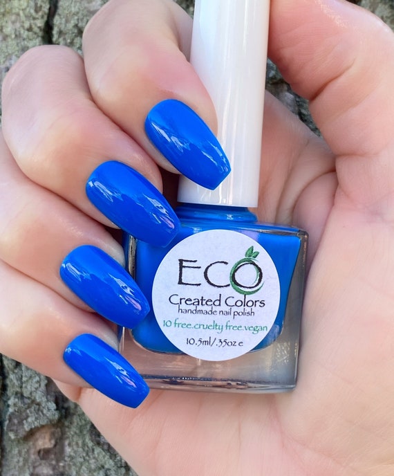 Chi Town Blue Neon Blue Nail Polish Bright Blue Polish Etsy