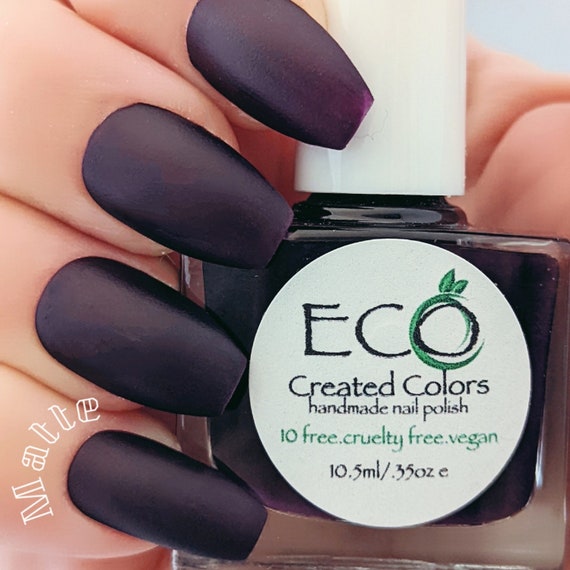 MERLOT MATTE Purple Nail Polish Burgundy Nail Polish Deep Purple