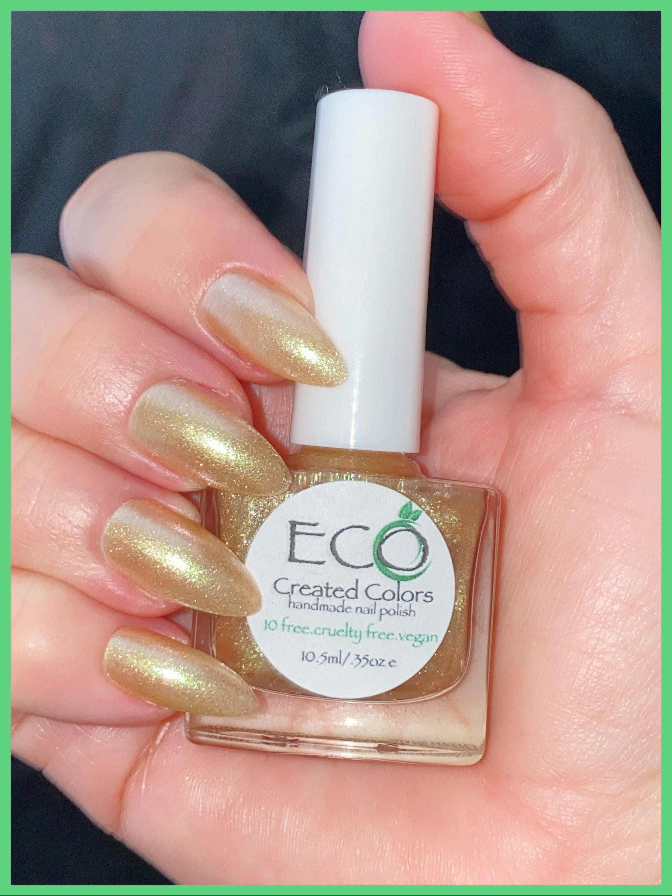 Gold Shimmer Nail Polish Gold Glitter Nail Lacquer Holiday Etsy