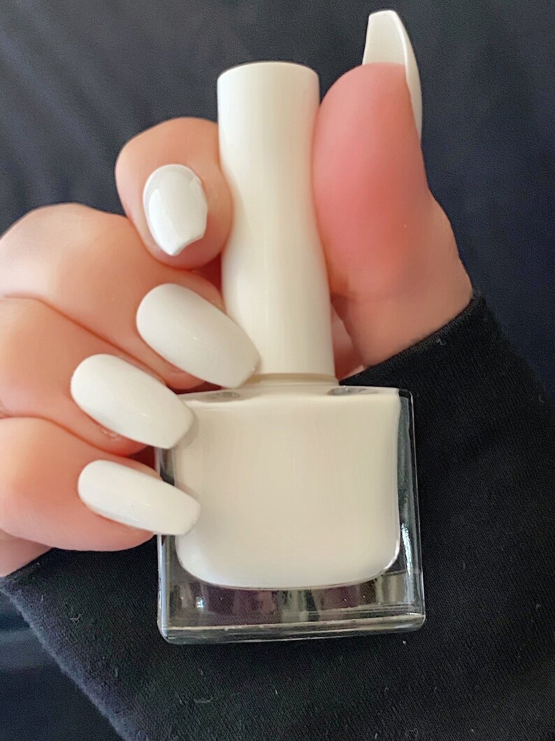 White Nail Polish Wedding Nails White Out Etsy