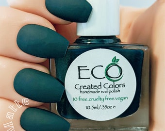 CARIBBEAN -Matte Blue Green Nail Polish, Turquoise Polish, Vegan and Cruelty Free