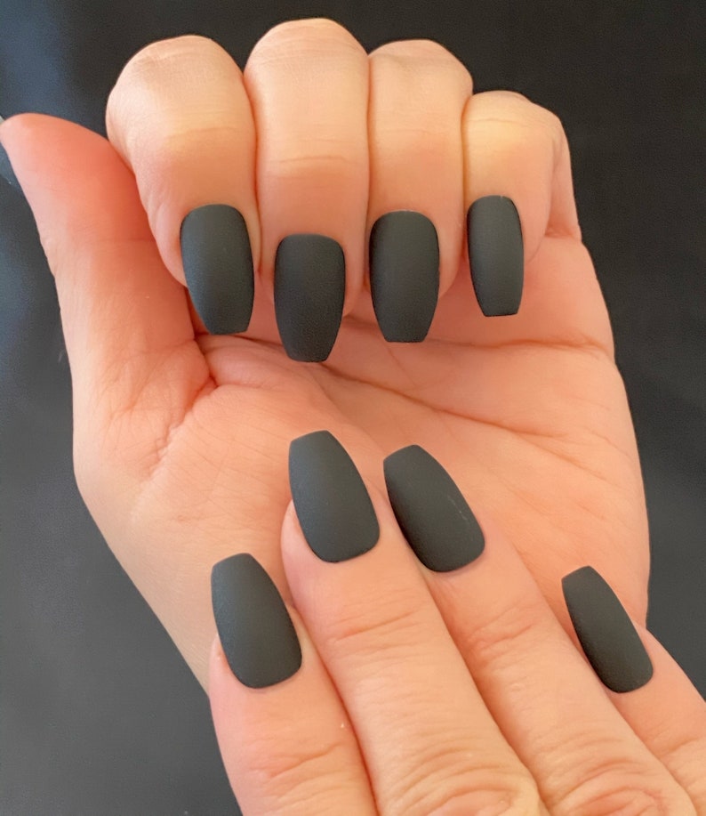 Matte Black Nail Polish Black Polish Matte Cream Nail Polish Etsy