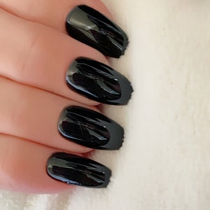 TOTAL ECLIPSE Black Nail Polish, Black Nails, Nail Art, Goth Nail Polish image 5