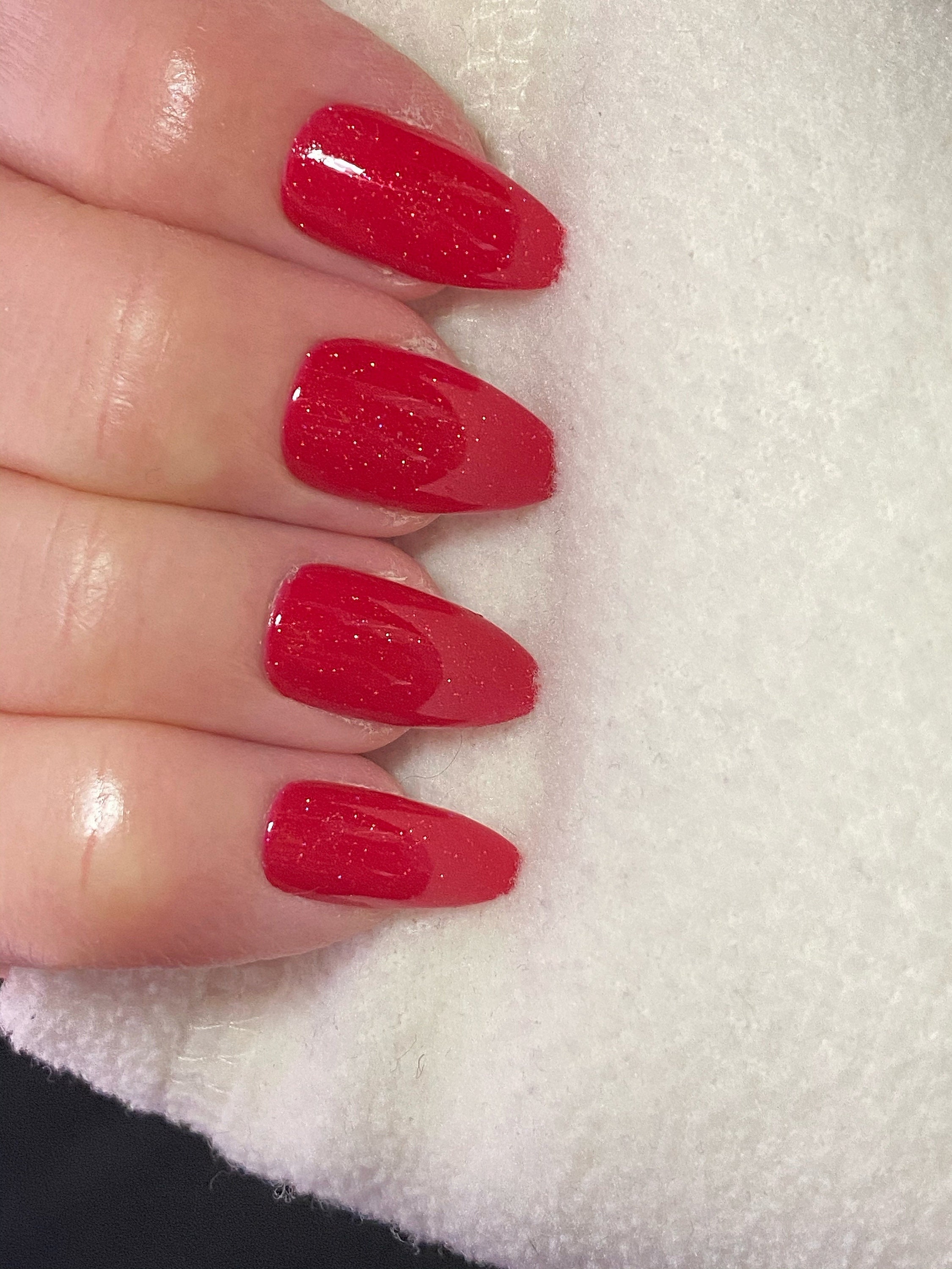 Red Glitter Nail Polish Light Gold Glitter Holiday Nails Etsy Canada