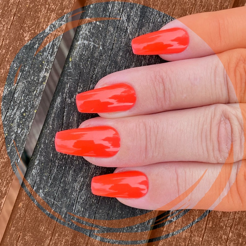 Sunset Orange Neon Polish Bright Orange Nail Polish Etsy