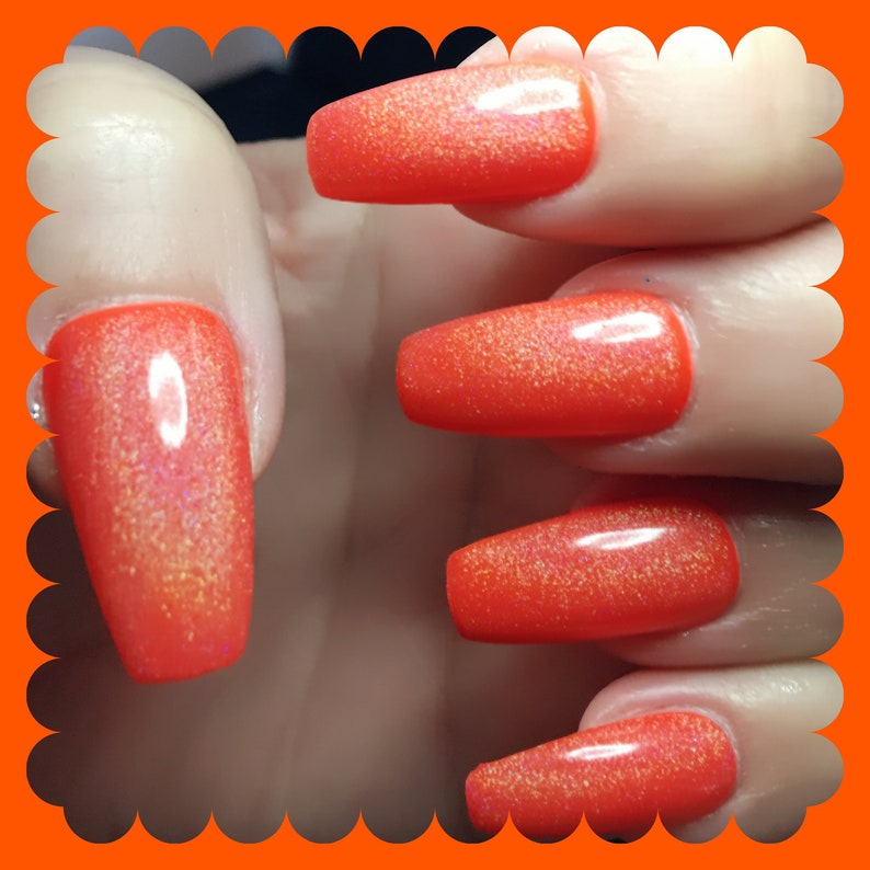 Sunset Orange Neon Polish Bright Orange Nail Polish Etsy