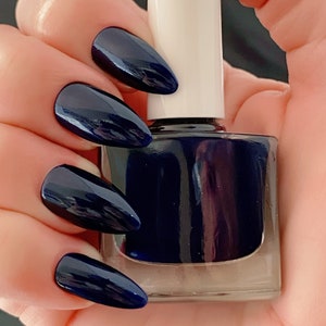 Sapphire Shimmering Blue Nail Polish, Dark Blue Polish, Holiday Nails image 2