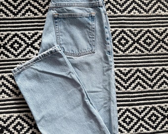 vintage L.L. Bean double L | Denim taille haute effet vieilli légèrement délavé | Jambe droite regular, coupe naturelle, taille 4
