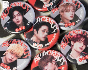 CLOSE YOUR EYES Kpop Pinback Button Badges (1.25in / 3.17cm) – Minwook, Jingxiang, Yeojun, Sungmin, Seungho, Kenshin, Kyoungbae