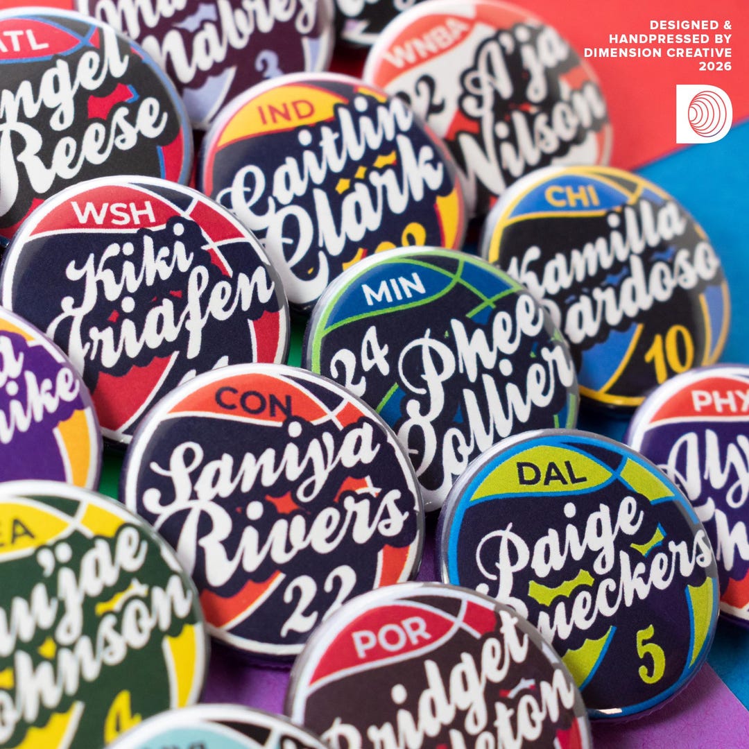 WNBA Custom Basketball Buttons (1.25in / 3.17cm) – Choose Your Own WNBA ...