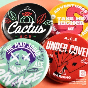 Insignias de botón Kpop de A.C.E (3,17 cm / 1,25 pulgadas) – Cactus, Take Me Higher, Undercover, Savage, Favorite Boys, Higher