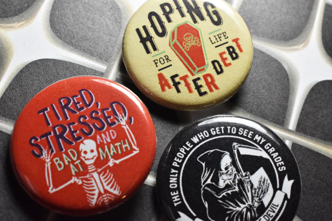 Punk/hipster Student Pinback Button Badges - 1.25" Back to School Pins ...