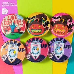 TWICE Kpop Pinback Button Badges (1.25in / 3.17cm) – Like Ooh-Ahh, Cheer Up, TT
