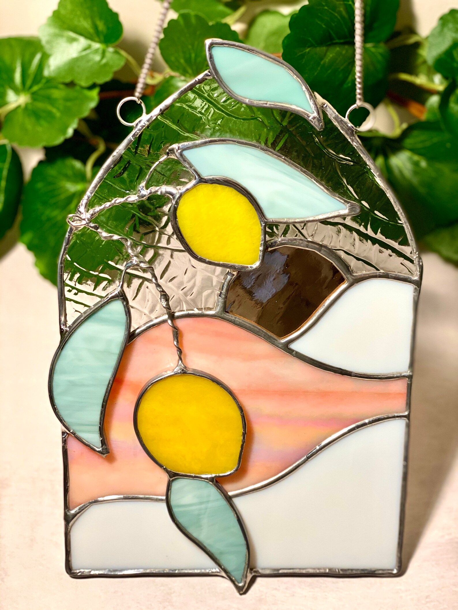 Stained Glass Panel Wall Hangingmid century modern abstract Etsy