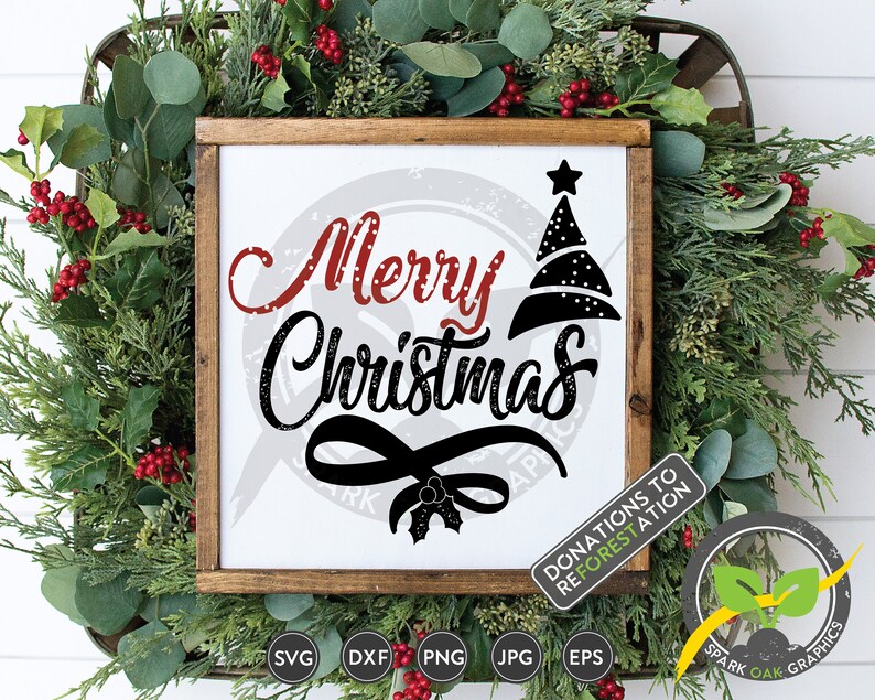 Download Free Merry Christmas Svg Rustic Sign Decor Vinyl Cut File For Etsy SVG DXF Cut File