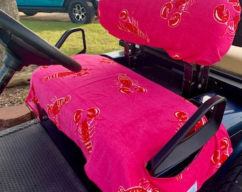 Crazy for Crawfish!!Golf Cart Seat Cover Set for Club Car Models