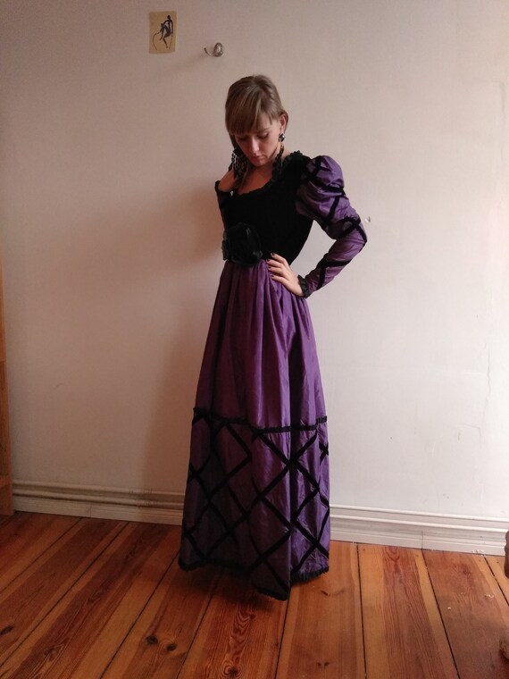 60s Givenchy Haute Couture Numbered Gown. Purple S