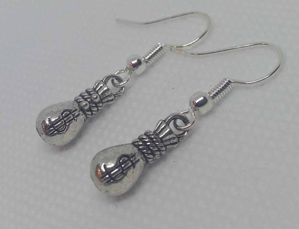 Money Bags Earrings Novelty Earrings Earrings Free Etsy