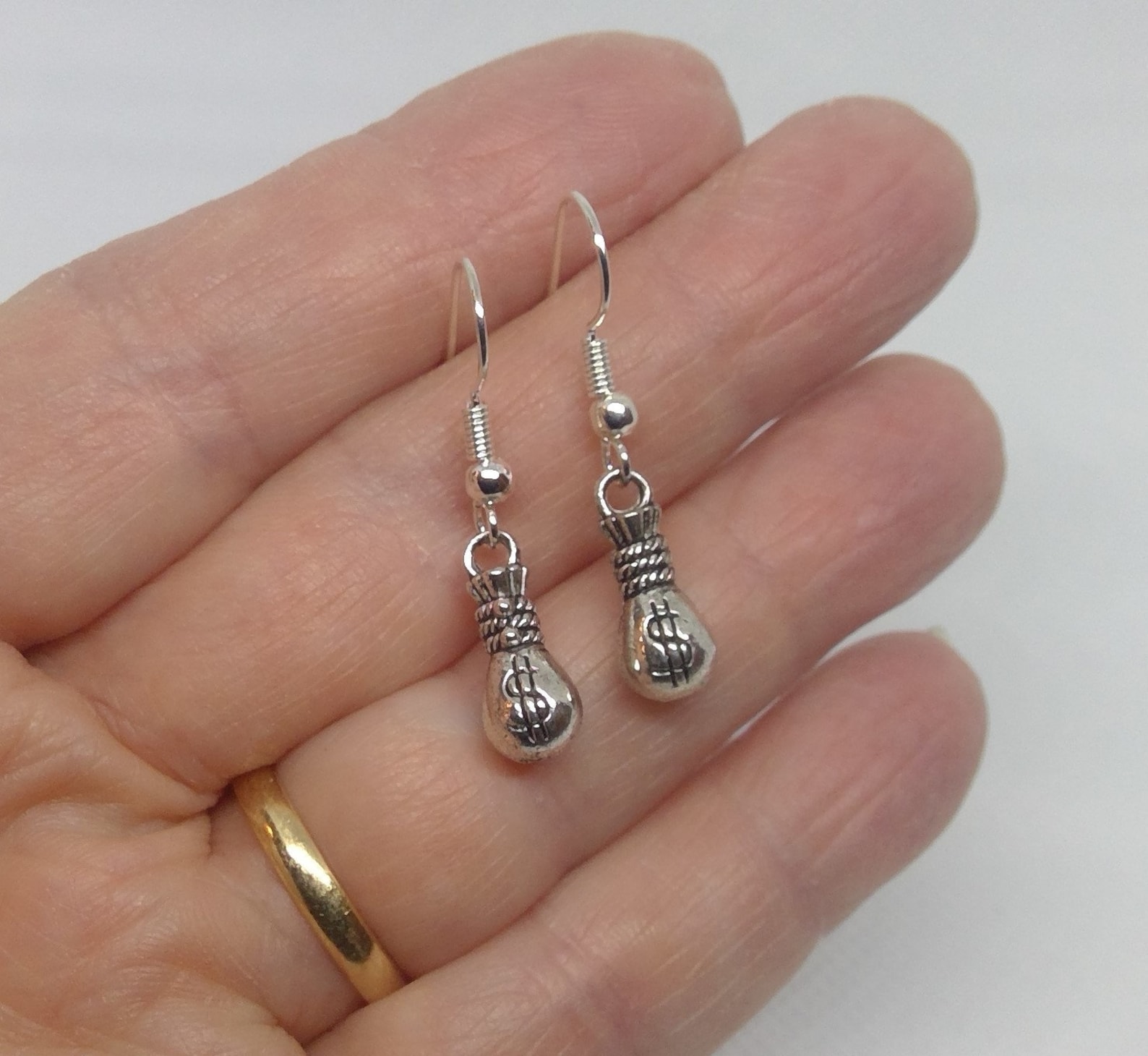 Money Bags Earrings Novelty Earrings Earrings Free Etsy