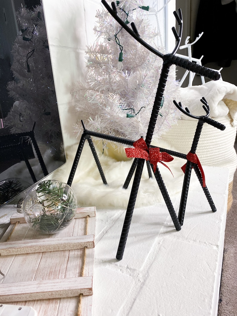 Rebar Reindeer set of 2 Christmas decor metal xmas decor Etsy