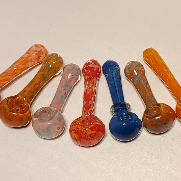 4" Glass spoon pipes multiple colors