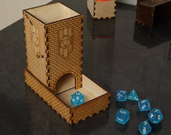 Laser-Engraved Dice Tower, Plywood