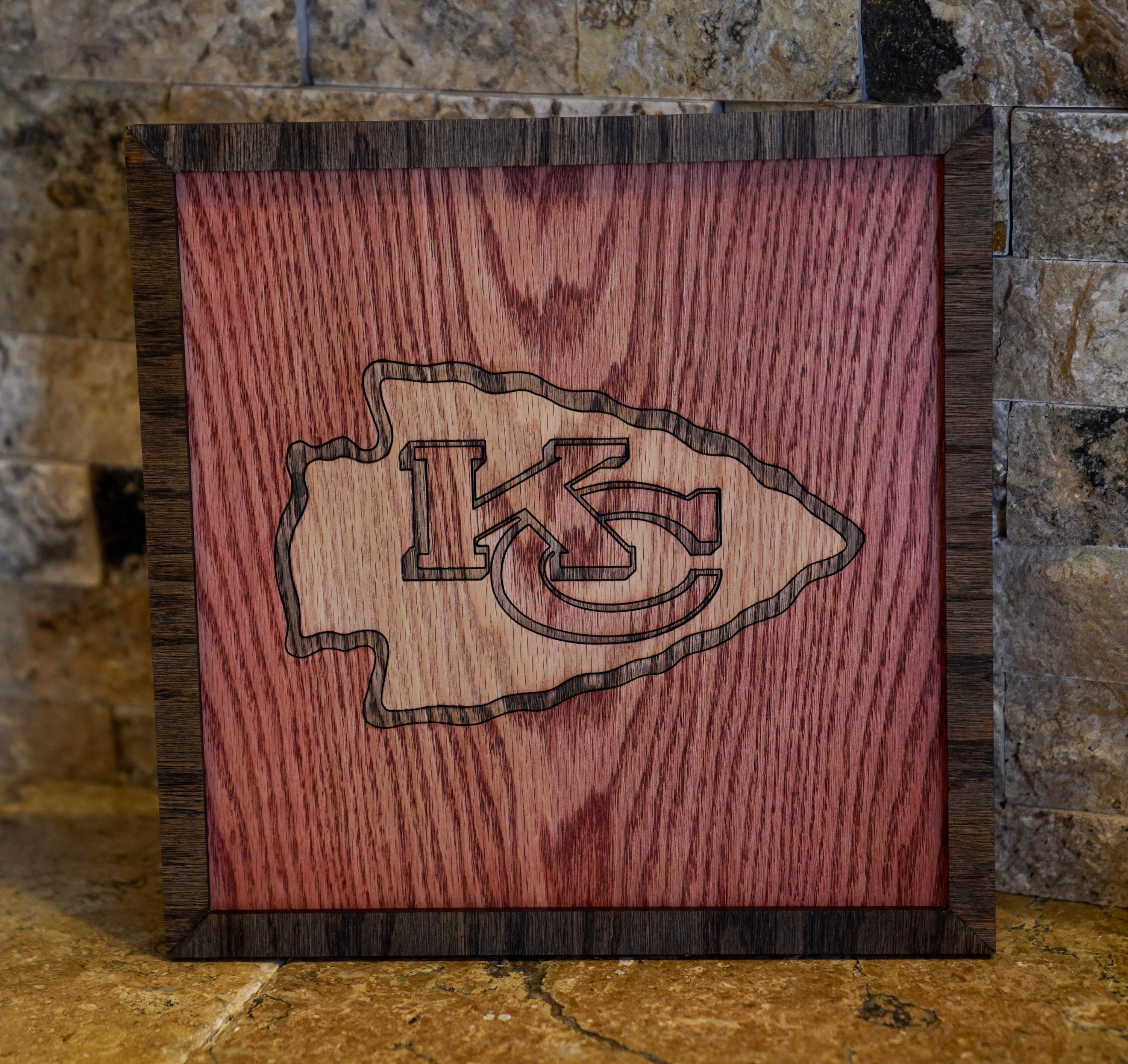 KC Chiefs Inlaid Wood Art Wall Hanging Etsy