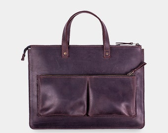 17 inch tote bag leather / Laptop Bag / Briefcase, Men's 13 inch Laptop Bags, Messenger Bag, Genuine Leather Shoulder Bag MacBook Air 13 M2