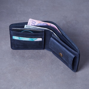 Cartera de cuero personalizada, cartera hecha a mano para hombre, cartera personalizada para mujer, regalos de aniversario para novio, regalos para él y para ella