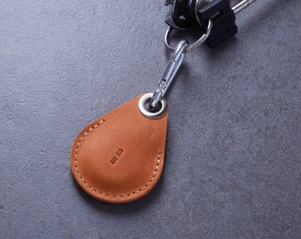 Air Tag Holder Gray, Keychain Cute, Slim Protective AirTag Case, Leather Personalized Minimalistic Air Tag Cover, Christmas gift