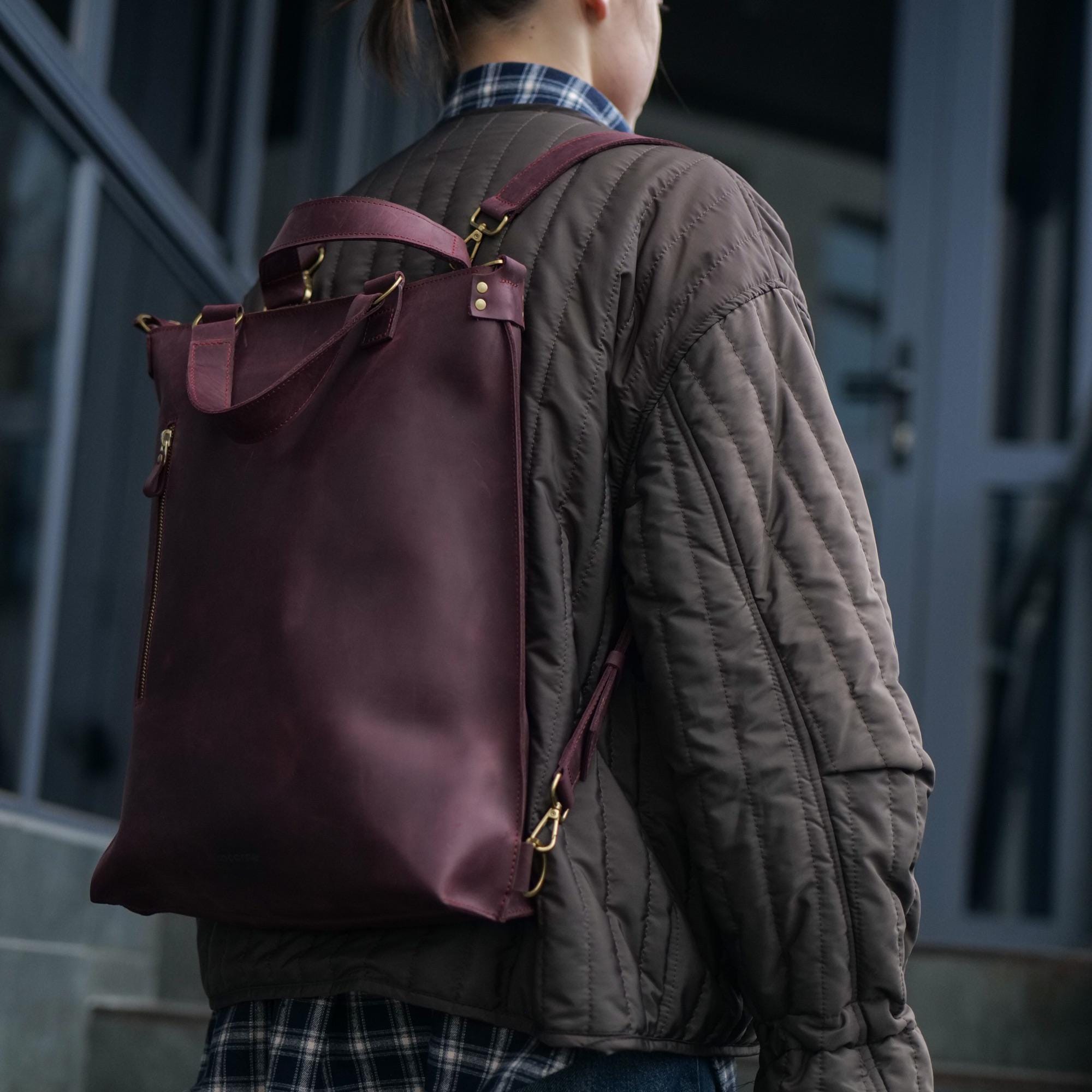 Leather Women's Laptop 13-17" Backpack: Fits MacBook Air & Pro, S/M Sizes,  Minimalist City Style - Etsy