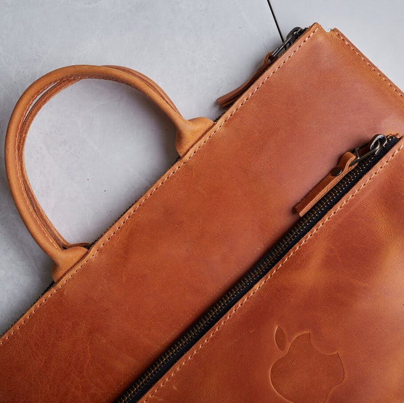 14 Inch Leather Laptop Bag Macbook Pro 13 M1 M2 Sleeve Etsy