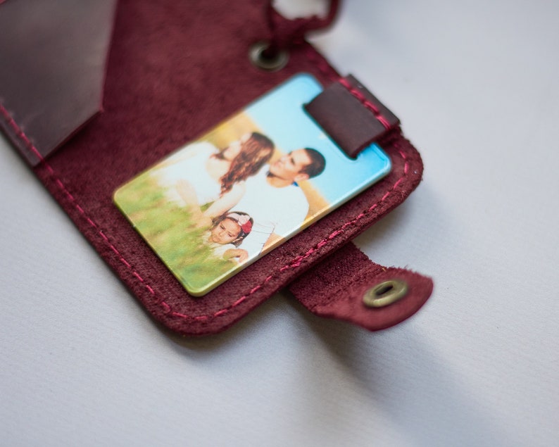 Customized Photo Keychain Personalized Image Keychain Leather Key Fob 5 year Anniversary Gift Birthday Gift for Him Mens Gift Travel Gift