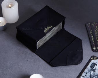 Estuche para baraja de tarot: Herramienta de adivinación, cuero vintage, caja para guardar cartas de tarot