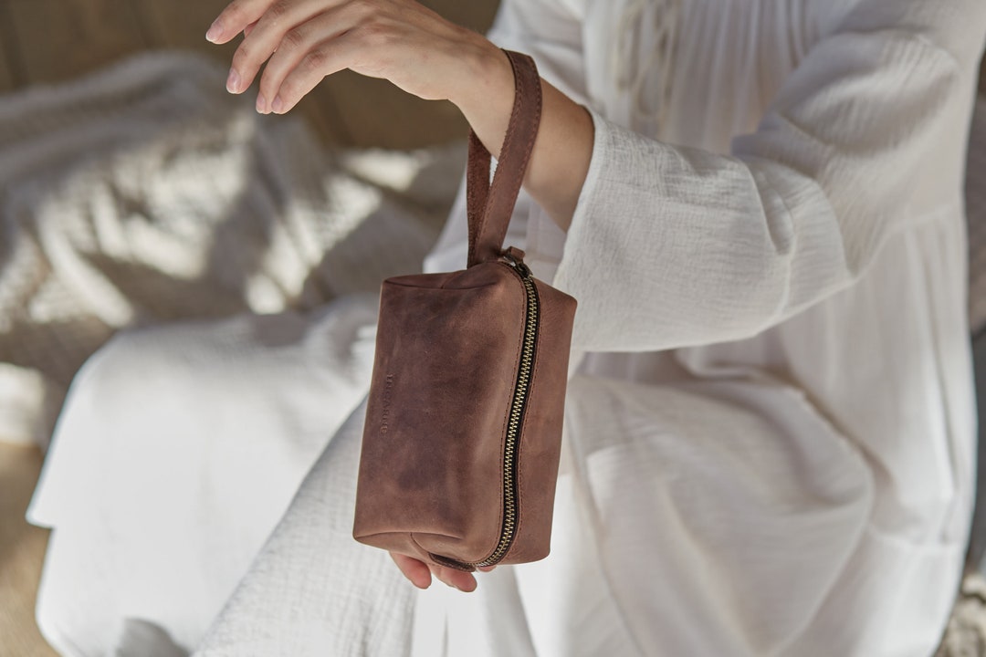 Compact Baby Bag / Pouch / Organizer, Genuine Leather Diaper