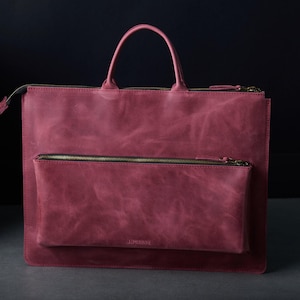Briefcase for Remarkable 2 tablet , Leather Surface Pro 6/7/8 Bag, Microsoft Surface Bag with Handles, Surface Laptop, 13 14, 16 inches bag