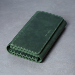BILLETERA LARGA, Billetera Larga de Cuero para HOMBRE, Billetera Larga Plegable Personalizada, Billetera Alta, El Mejor Regalo para Él, Personalización Gratuita