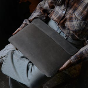 Stylish leather laptop bag with lining for MacBook Pro 16 inch M4. Womens laptop bag. Back to School Gift. Fast shipping from a US warehouse