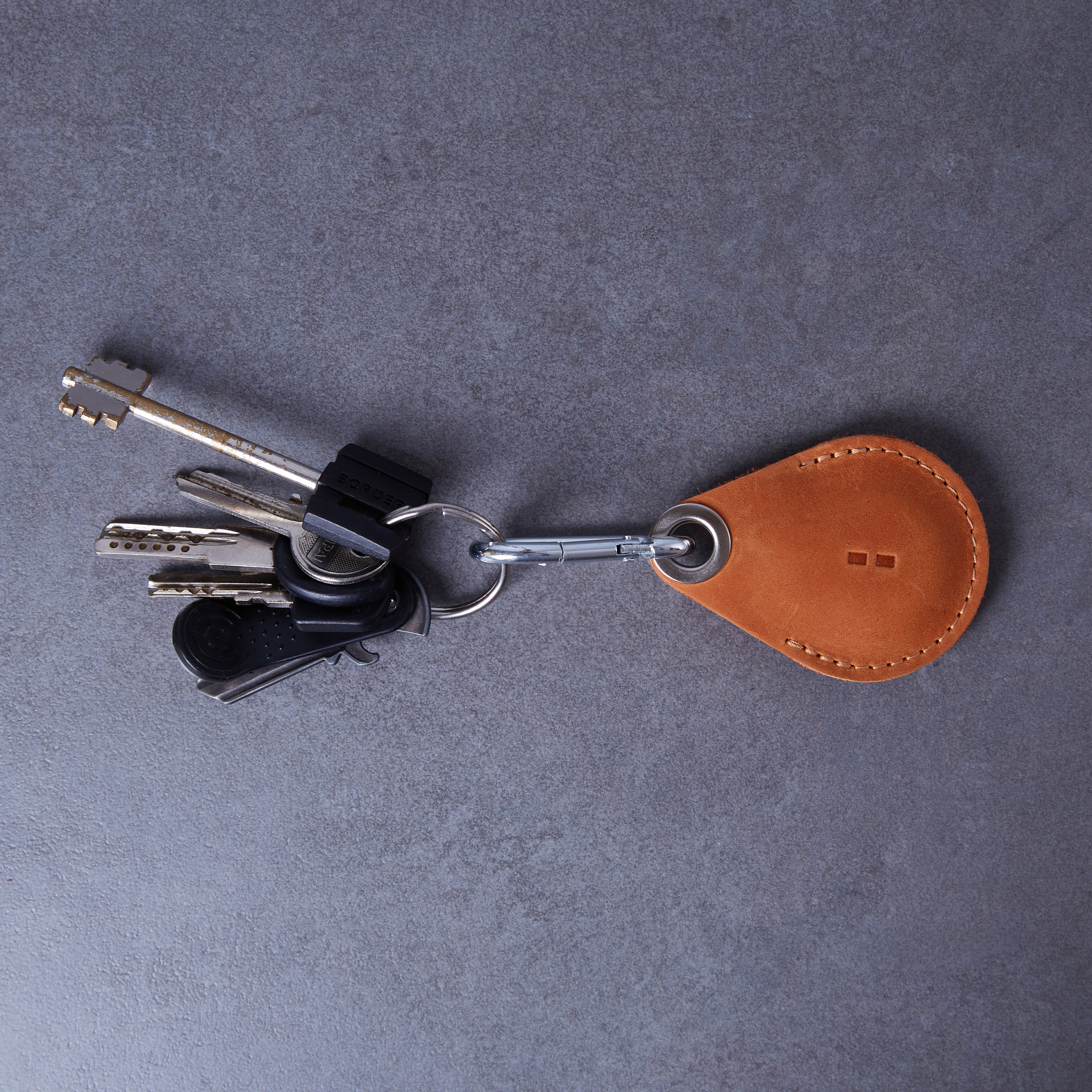 Leather AirTag Case, Keyfob, Key Ring Holder, Crazy Horse